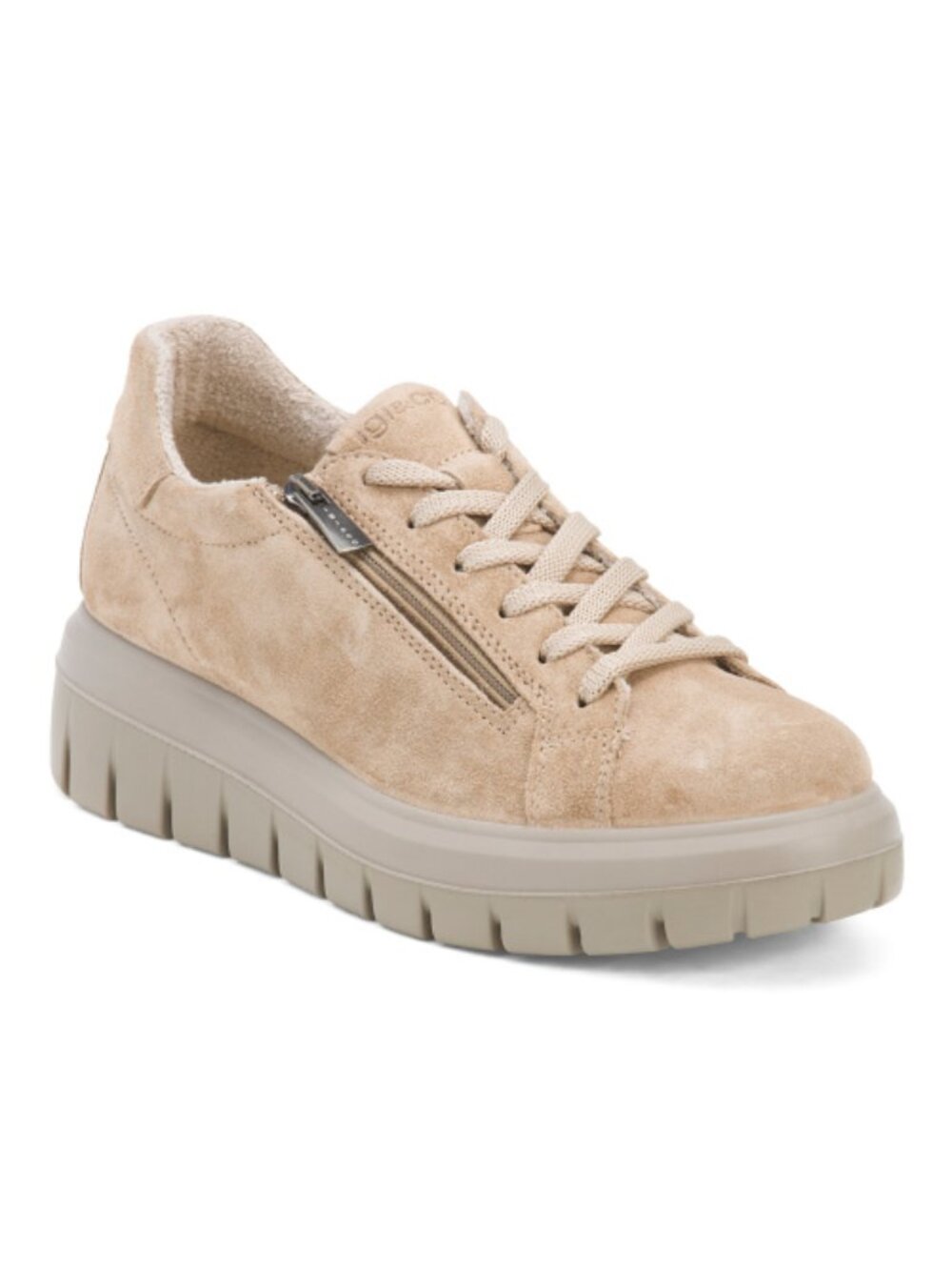 IGI&CO Made In Italy Suede Sneakers With Lateral Zip Closure